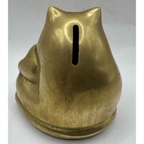 Vintage Mid Century 4” Brass Bank Panda Bear w Baby Panda Statue MCM - Picture 3 of 4